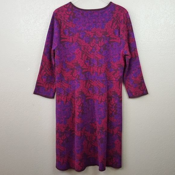 NWOT Isaac Mizrahi Deep Burgundy Sweater Dress L - Picture 5 of 8